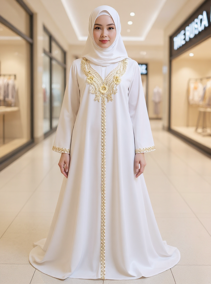 عباية بيضاء بصدرية